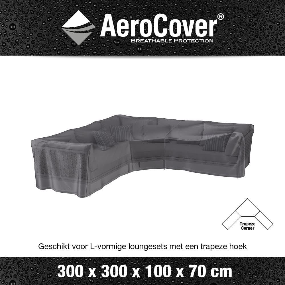Loungesethoes AeroCover XL L-Vorm Trapeze 300x300x100xH70cm