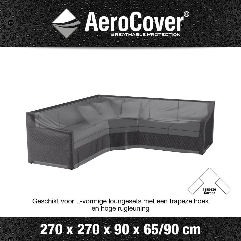 Loungesethoes AeroCover L-Vorm Trapeze 270x270x90xH65/90cm HB