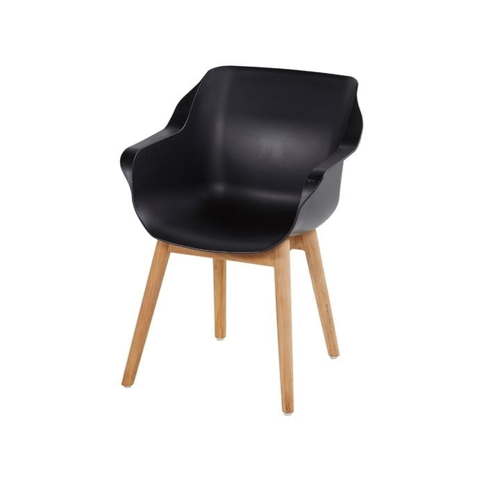 Sophie Studio Teak Arm stoel - Carbon Black