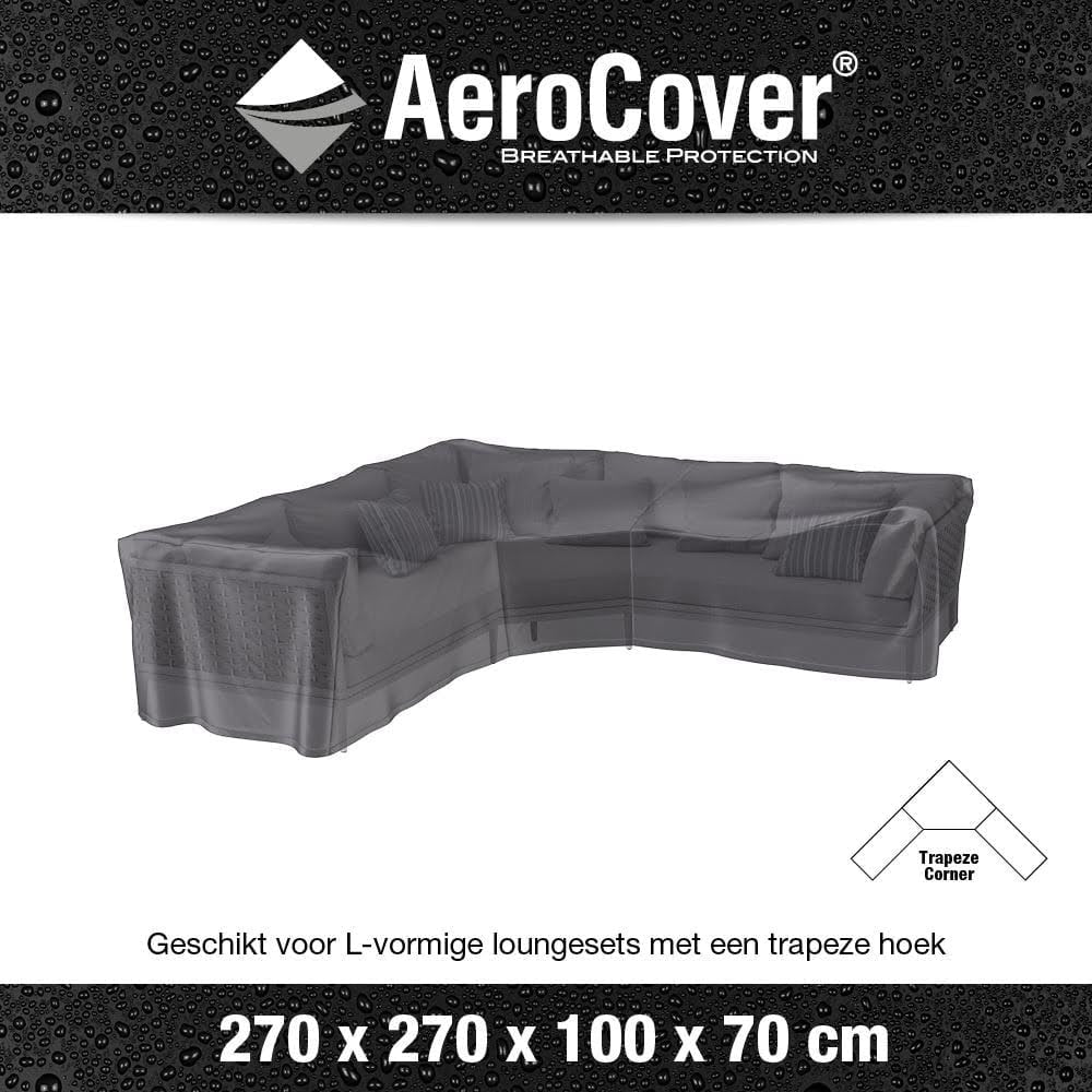 Loungesethoes AeroCover L-Vorm Trapeze 270x270x100xH70cm
