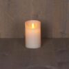 LED Kaars rustiek met bewegende vlam en timer 7,5x12,5cm - ivoor