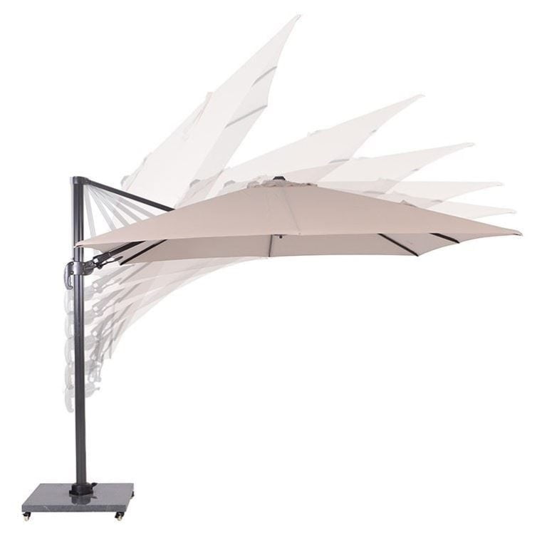 Garden Impressions Hawaii Zweefparasol 300x300cm Ecru + 90kg Voet