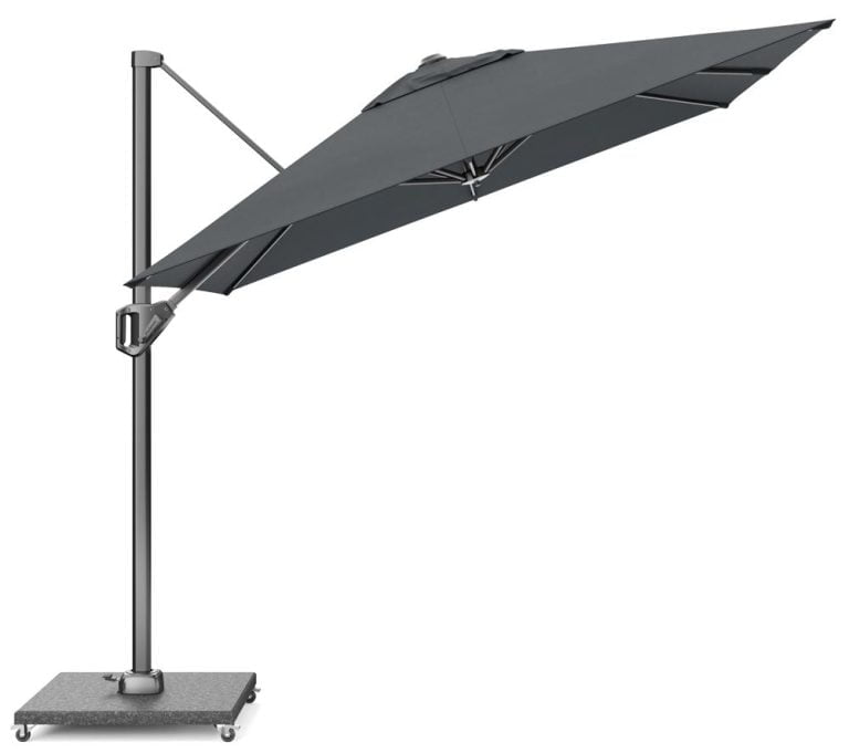 Voyager T1 250x250cm Antraciet zweefparasol + 90kg graniet voet