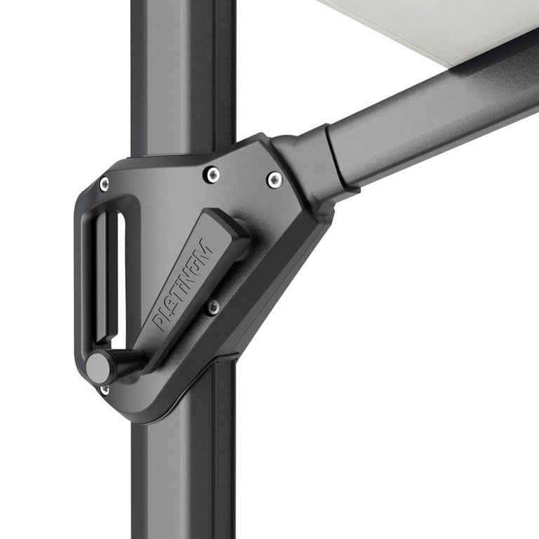 Voyager T1 250x250cm Antraciet zweefparasol + 90kg graniet voet