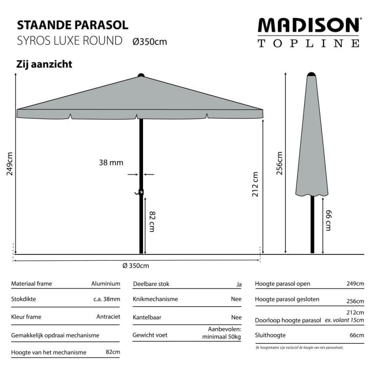 Parasol Syros Rond Ø350cm - Ecru