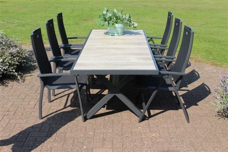 Tafel Canterbury 247x96cm - antraciet