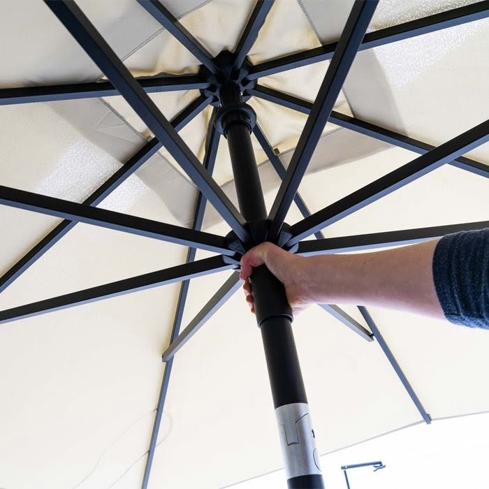 Parasol Elba push-up rond 300cm - sage green