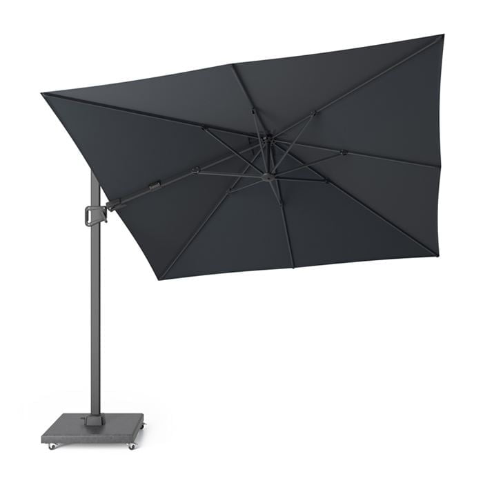 Sunset T2 300x300cm Antraciet zweefparasol + 90kg graniet voet