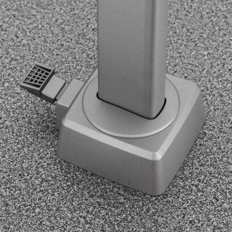 Sunset T2 350cm rond Licht Grijs zweefparasol + 90kg graniet voet