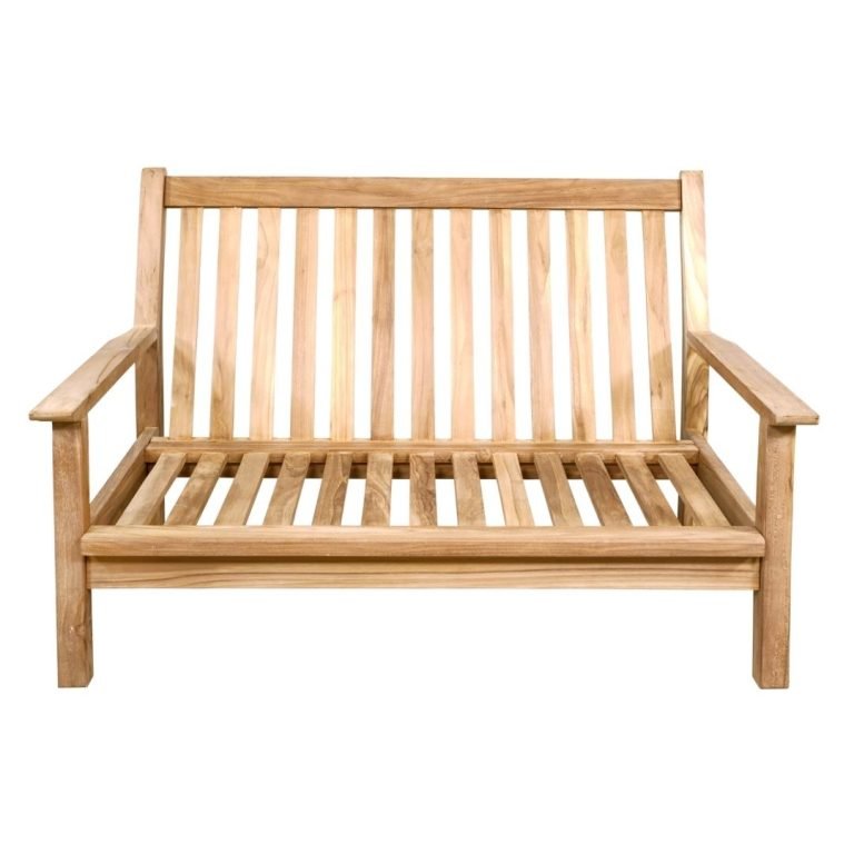 2-zits Teak Loungebank + kussens
