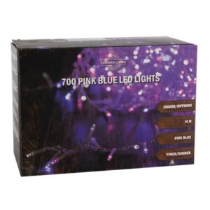 Snake verlichting 700 LED lampjes Wit Roze Blauw - 14 meter