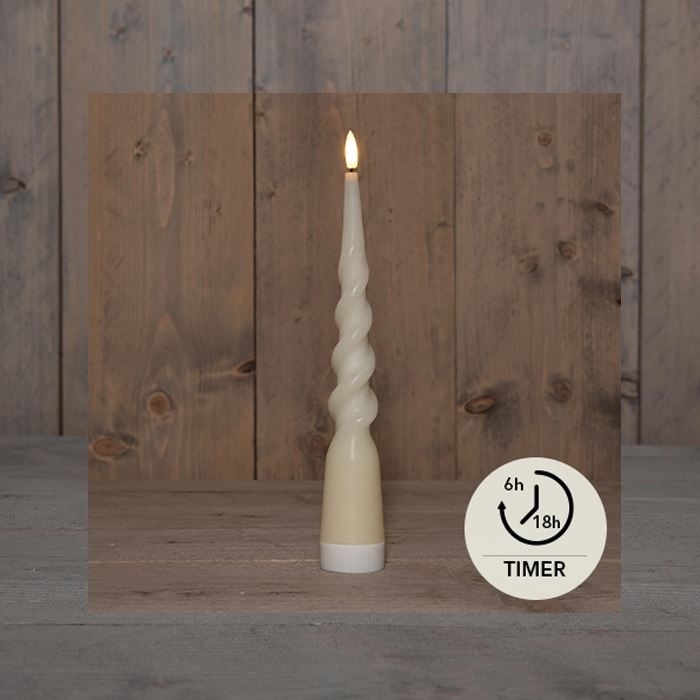 LED tafelkaars Spiraal 29cm - ivoor