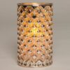 LED kaars in oud zilver glas 7,5x12,5cm