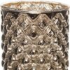 LED kaars in oud zilver glas 7,5x12,5cm