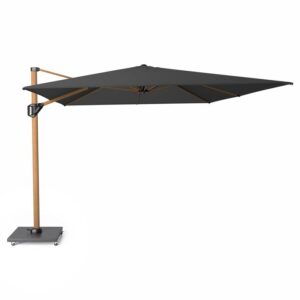 Challenger T1 Premium 400x300cm Teak Look / Faded Black zweefparasol + 120kg voet
