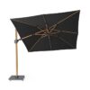 Challenger T2 Premium 300x300cm Faded Black/Teak look zweefparasol + 90kg graniet voet