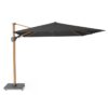 Challenger T2 Premium 300x300cm Faded Black/Teak look zweefparasol + 90kg graniet voet