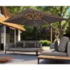 Challenger T2 Premium 300x300cm Faded Black/Teak look zweefparasol + 90kg graniet voet