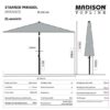 Parasol Mykanos push-up rond 250cm - sage green