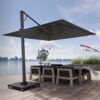 Platinum Beaufort 320x320cm zweefparasol Faded Black + 120kg granieten voet