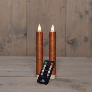 2x LED dinerkaars Koper 18cm + afstandsbediening