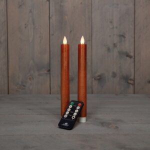 2x LED dinerkaars Koper 23cm + afstandsbediening