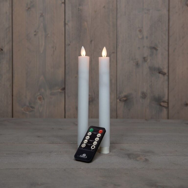 2x LED dinerkaars Wit 23cm + afstandsbediening