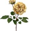 Kunstbloem Rose spray +2 knop 55cm Cream