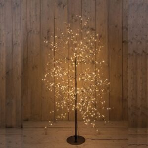 Zwarte LED Boom 1000LED met flash Classic Warm - 150cm