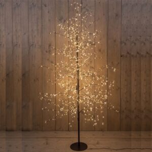 Zwarte LED Boom 1500LED met flash Classic Warm - 180cm