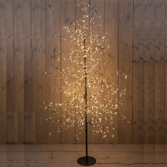 Zwarte LED Boom 1500LED met flash Classic Warm - 180cm
