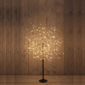 Zwarte LED Boom 600LED met flash Classic Warm - 120cm