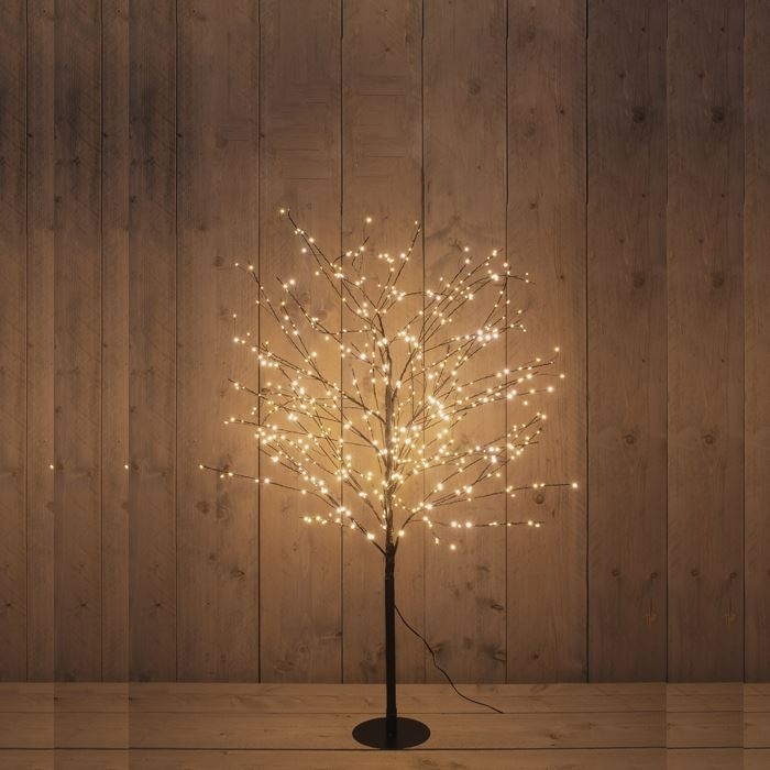 Zwarte LED Boom 600LED met flash Classic Warm - 120cm