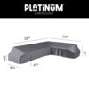 Platinum AeroCover Loungeset platformhoes rechts 350x275x90xH30/45/70