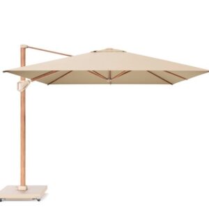 Platinum Sun & Shade Challenger T1 Premium 400x300cm Teak Look / Champagne zweefparasol + 120kg voet