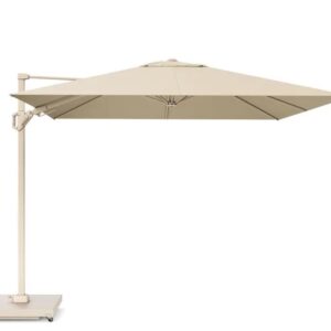 Platinum Sun & Shade Challenger T2 Premium 300x300cm Sandstone / Champagne zweefparasol + 90kg graniet voet