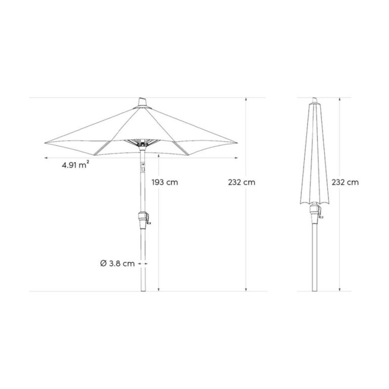 Platinum Sun & Shade parasol Riva 250cm rond - licht grijs