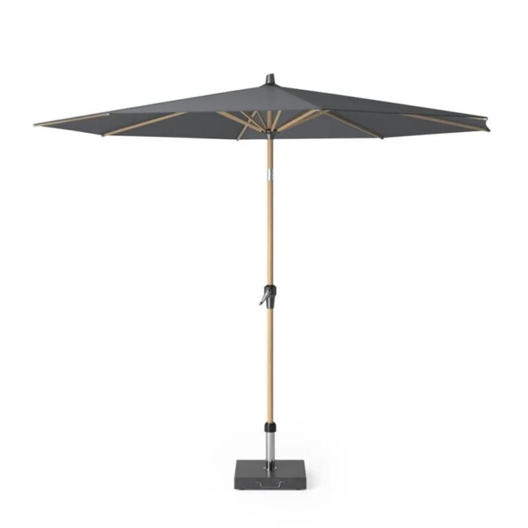 Platinum Sun & Shade parasol Riva 300cm rond – Antraciet / Teak look