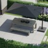 Platinum Sun & Shade Challenger T2 Premium 260x350cm Faded Black zweefparasol + 90kg graniet voet