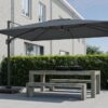 Platinum Sun & Shade Challenger T2 Premium 260x350cm Faded Black zweefparasol + 90kg graniet voet