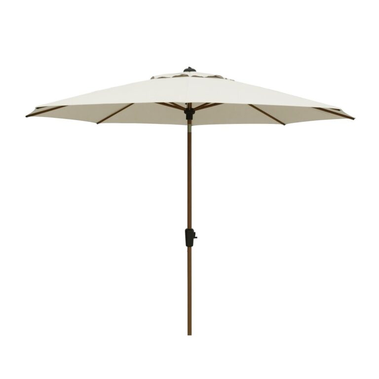 Parasol Lissabon rond 300cm - Champagne / Teak look