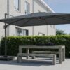 Platinum Sun & Shade Challenger T2 Premium 260x350cm Havana zweefparasol + 90kg graniet voet