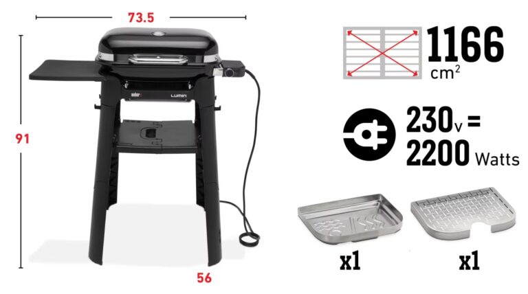 Weber Lumin Compact + onderstel – elektrische BBQ