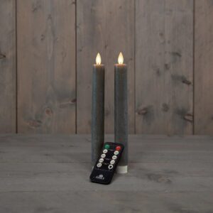 2x LED dinerkaars Grijs 23cm + afstandsbediening