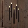 5 zwevende LED kaarsen + toverstok Zwart