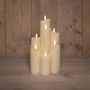 LED Druipkaars Wax 7 X 3D Vlam Ivoor