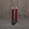 2x LED dinerkaars Bordeaux Rood 23cm + afstandsbediening
