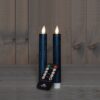 2x LED dinerkaars Metallic Blauw 18cm + afstandsbediening