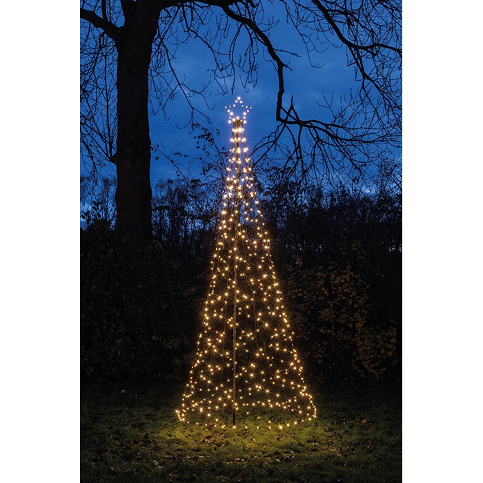 Boom met ster 320cm 480 LED Classic Warm + Flash