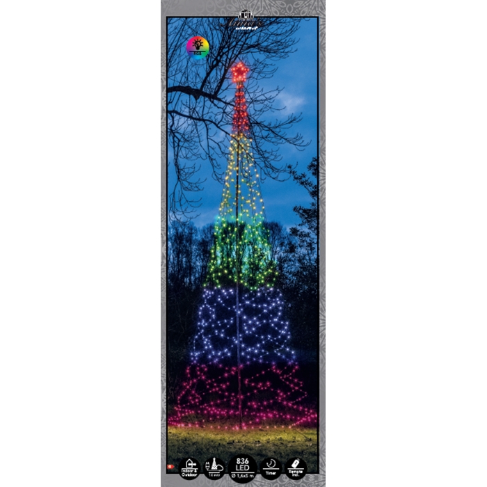 Boom met ster 500cm 836 LED Colour Changing